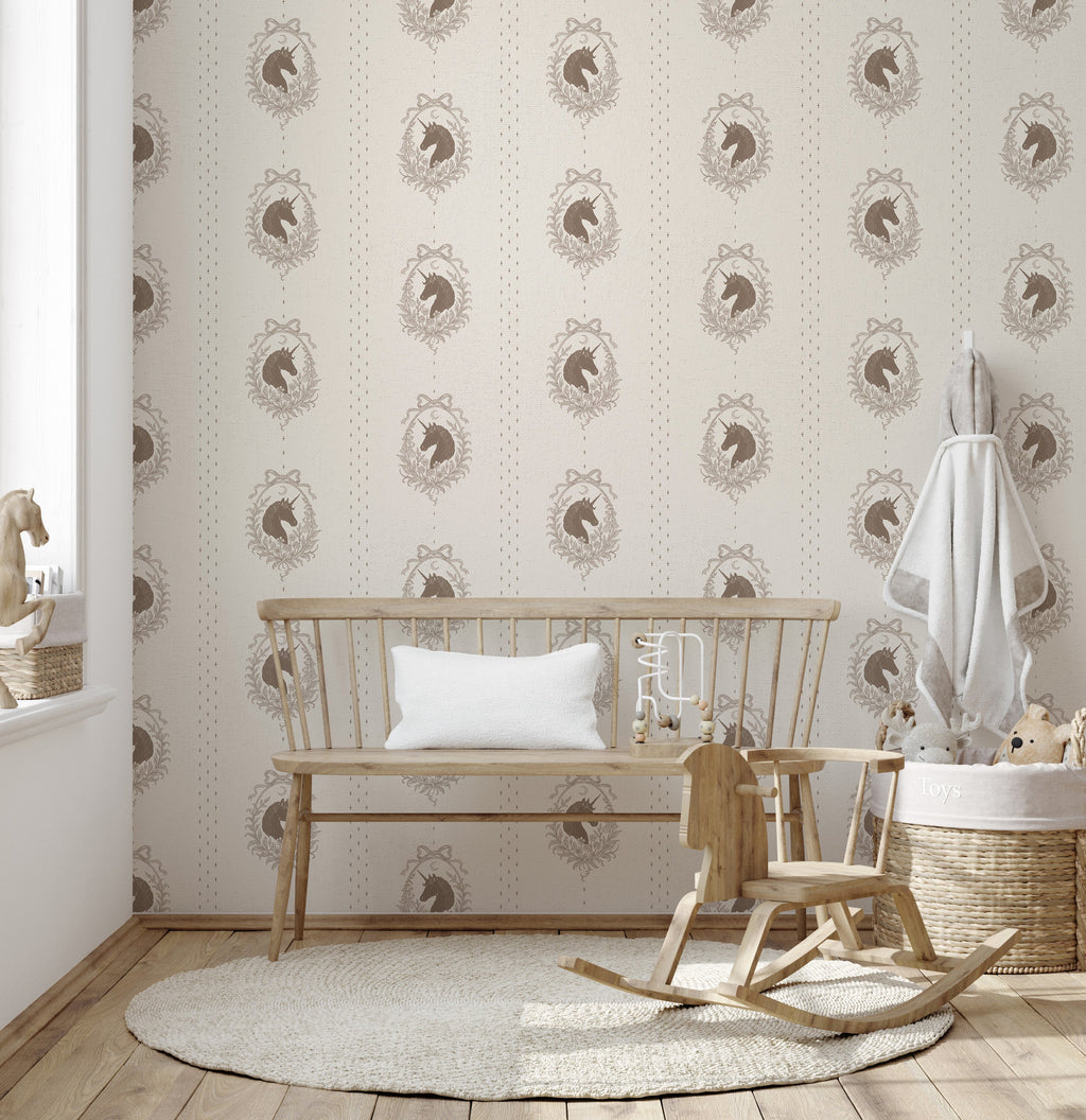 Bluette Whimsical Removable Wallpaper in Blush-Pink & Taupe