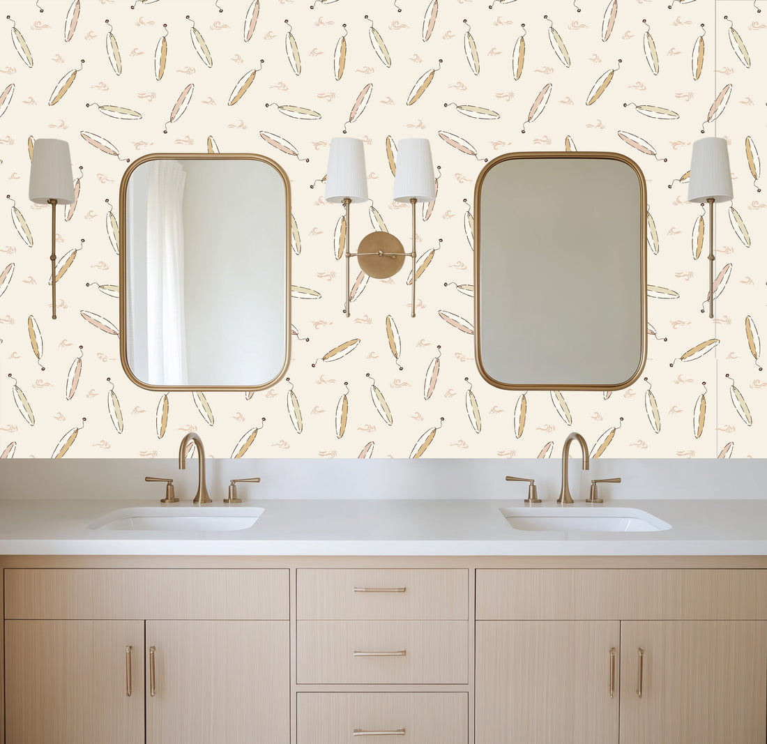 Brody Wallpaper: Mint Green, Tan & Cream Coastal Nautical