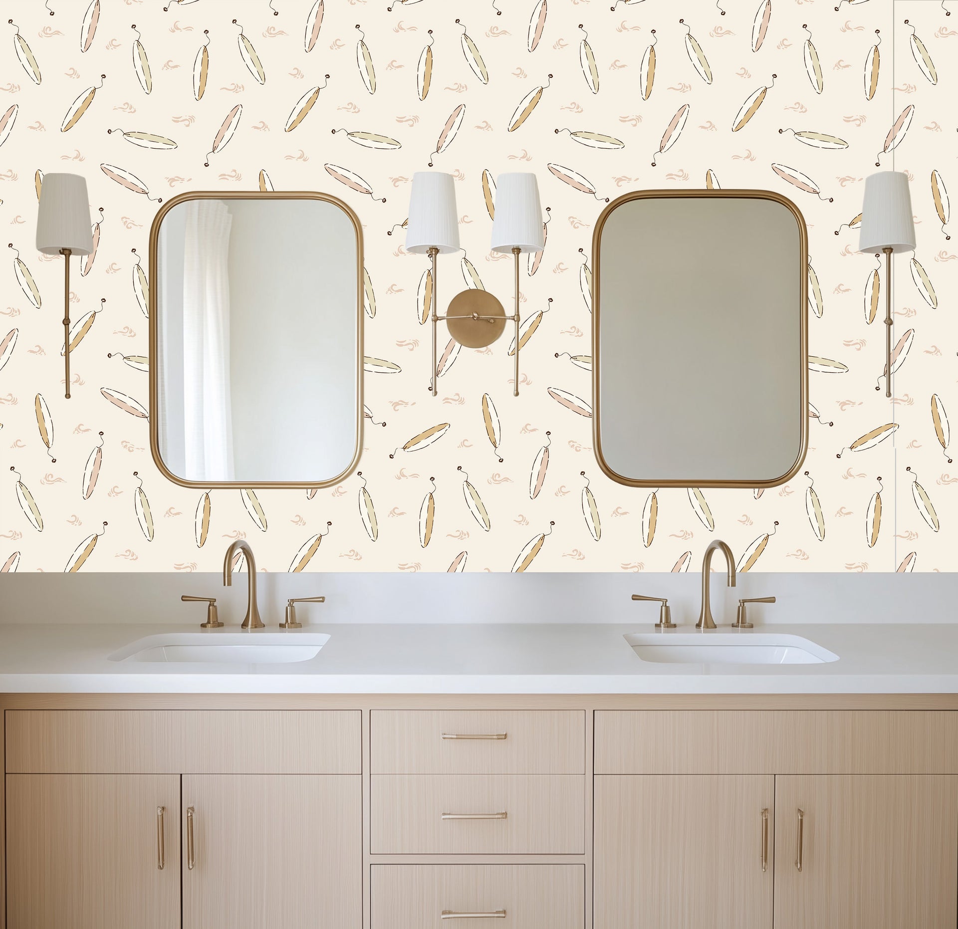 Brody Wallpaper: Mint Green, Tan & Cream Coastal Nautical