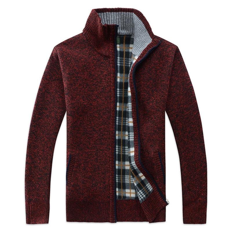 Men's Slim Fit Fleece Jacket Casual Thermal Winter Coat