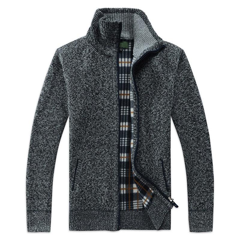 Men's Slim Fit Fleece Jacket Casual Thermal Winter Coat