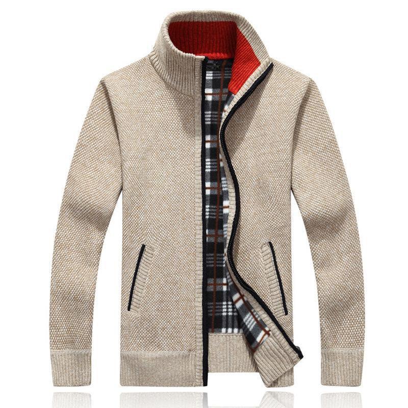 Men's Slim Fit Fleece Jacket Casual Thermal Winter Coat