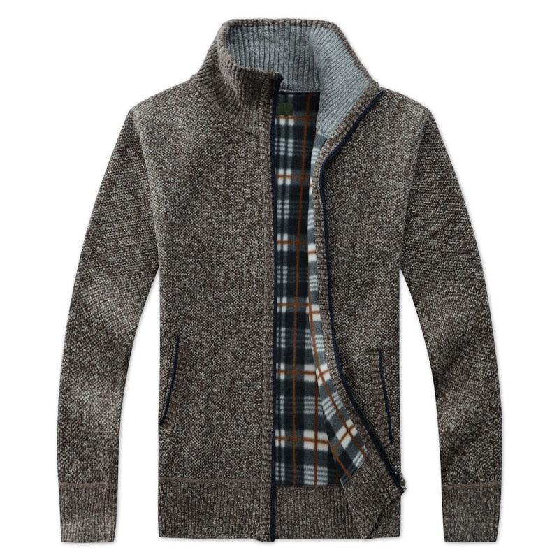 Men's Slim Fit Fleece Jacket Casual Thermal Winter Coat