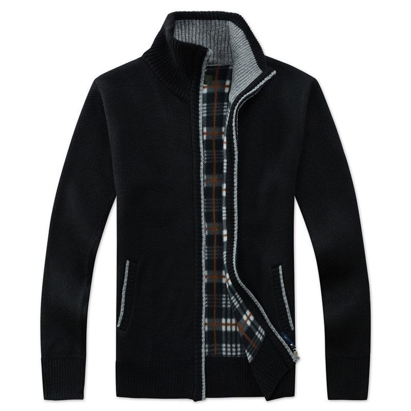 Men's Slim Fit Fleece Jacket Casual Thermal Winter Coat