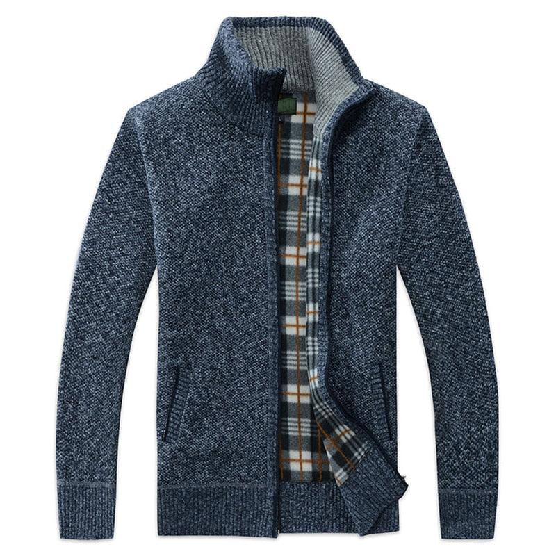 Men's Slim Fit Fleece Jacket Casual Thermal Winter Coat