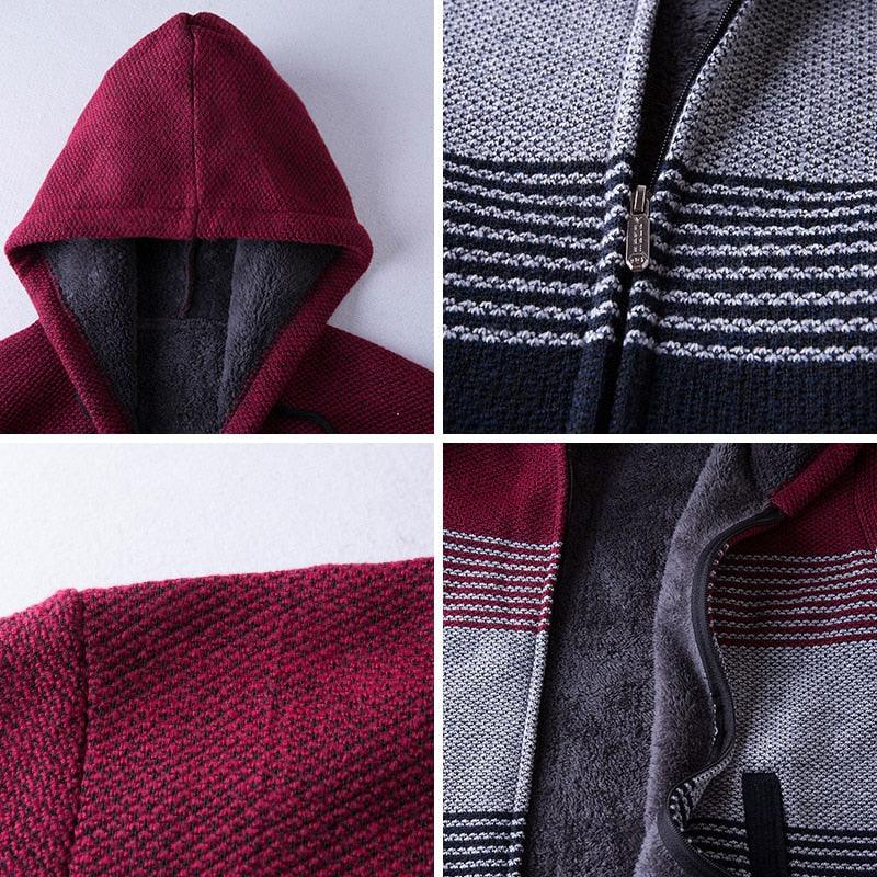 Men's Slim Fit Fleece Jacket Casual Thermal Winter Coat