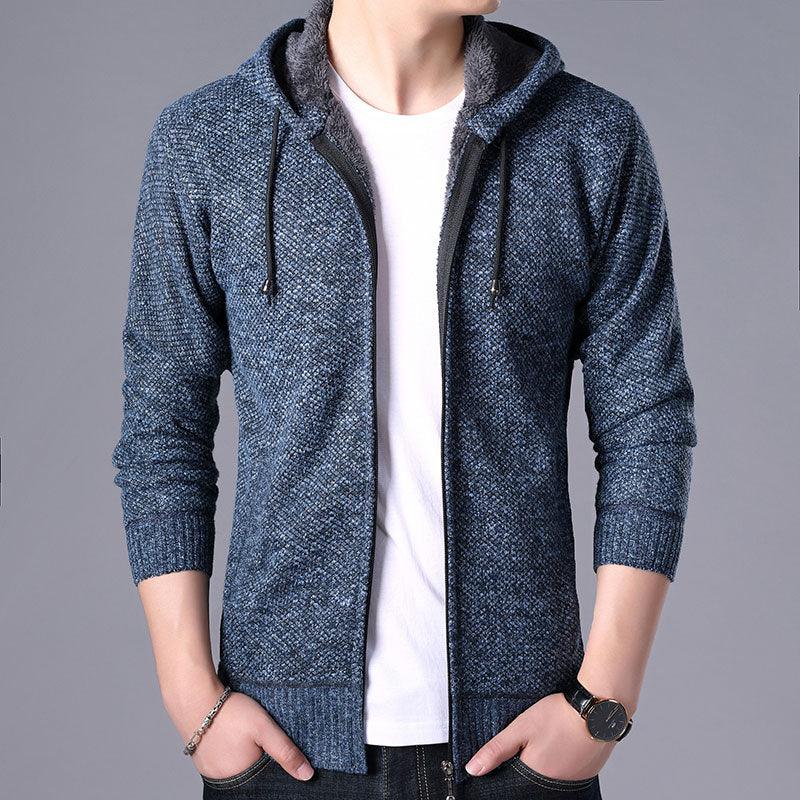 Men's Slim Fit Fleece Jacket Casual Thermal Winter Coat