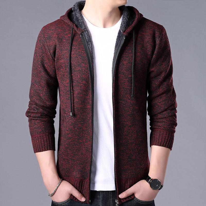 Men's Slim Fit Fleece Jacket Casual Thermal Winter Coat
