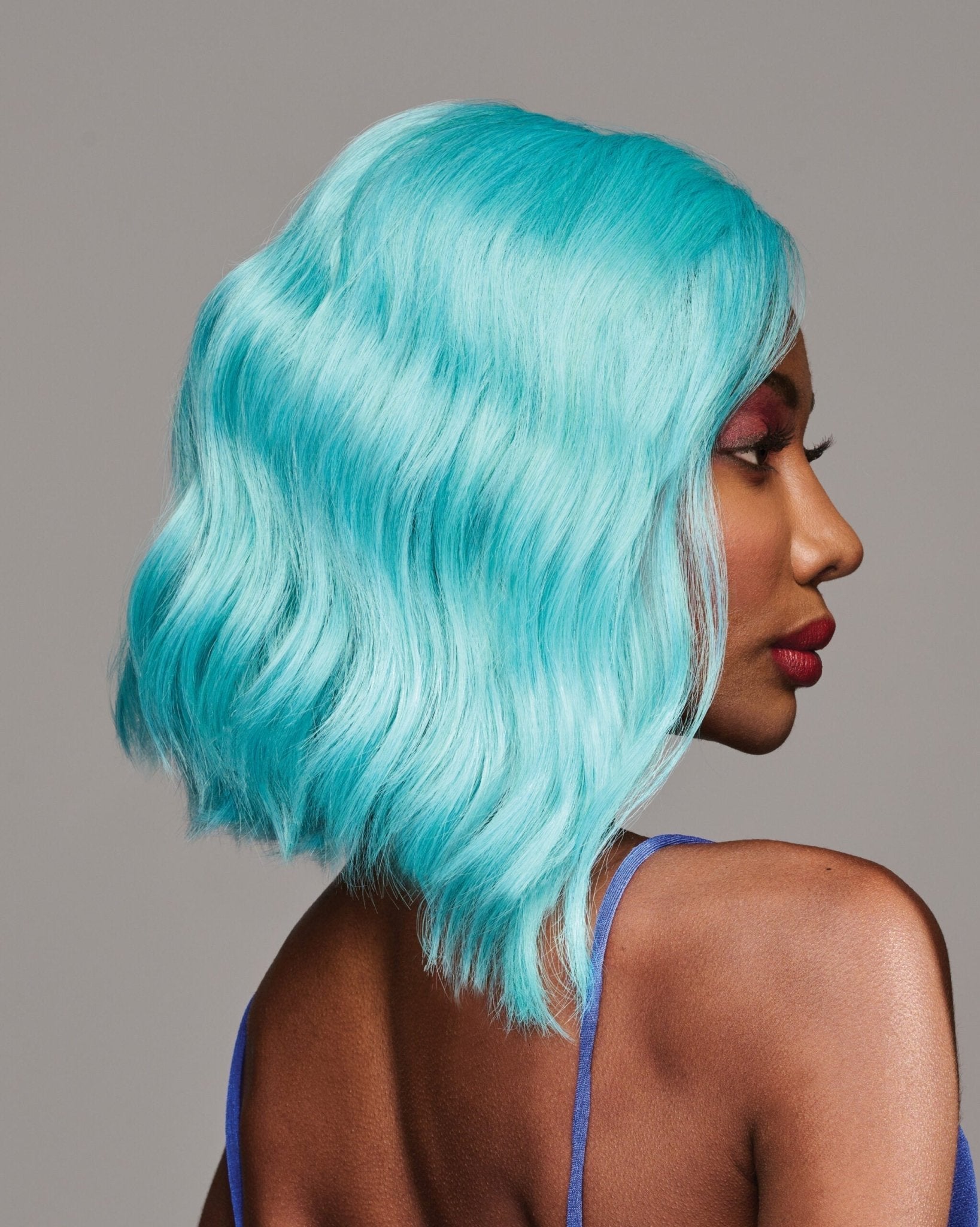 Blue Raspberry Angled Bob Lace Front Wig with Monofilament Part