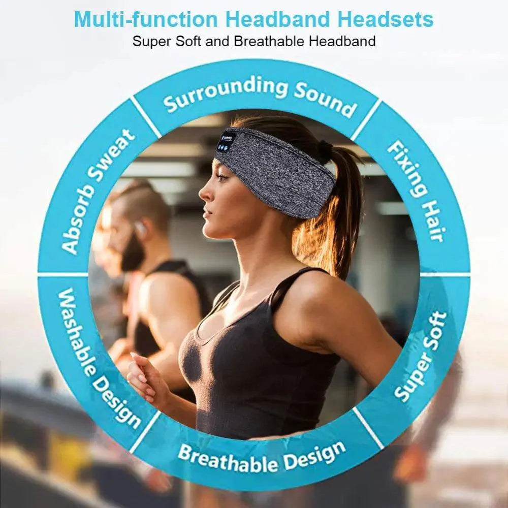 Wireless Bluetooth Sport Headband Headphones for Sleep and Exercise