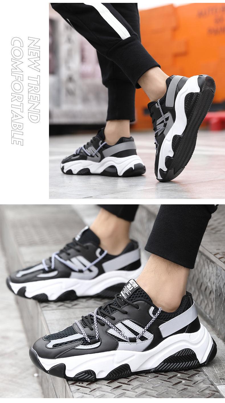 Men's Chunky Mesh Sports Sneakers - Breathable Gym & Running Shoes