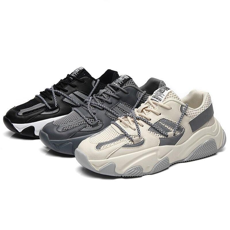 Men's Chunky Mesh Sports Sneakers - Breathable Gym & Running Shoes