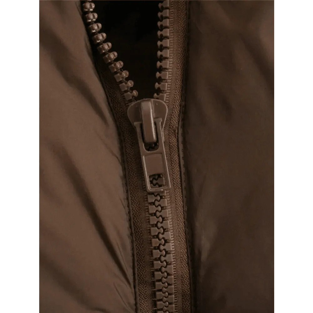 Women's High Collar Sleeveless Vest in Coffee - Modern Streetwear