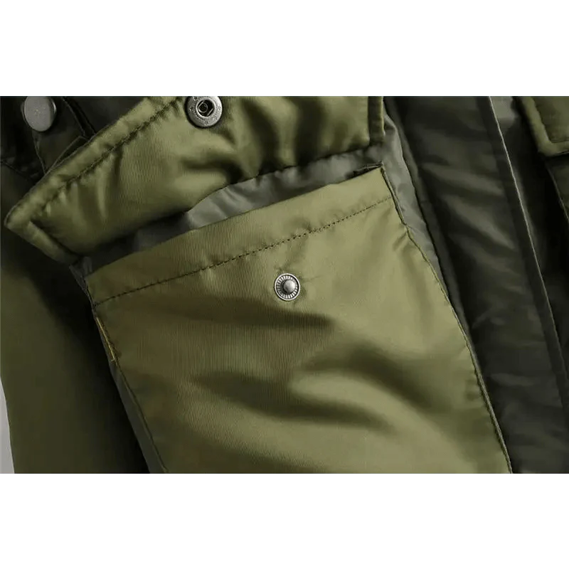 Women's Green Bomber Jacket - Classic Short Zip-Up Outerwear