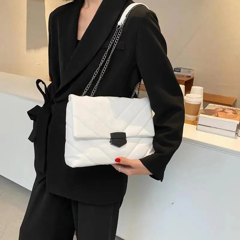 Classic Embroidery PU Leather Crossbody Handbag for Girls