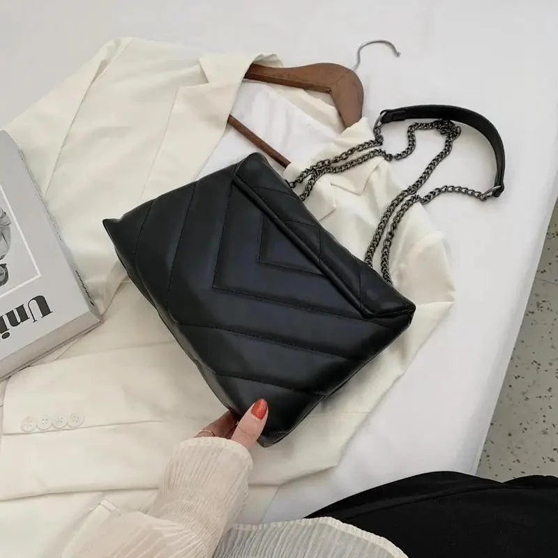 Classic Embroidery PU Leather Crossbody Handbag for Girls