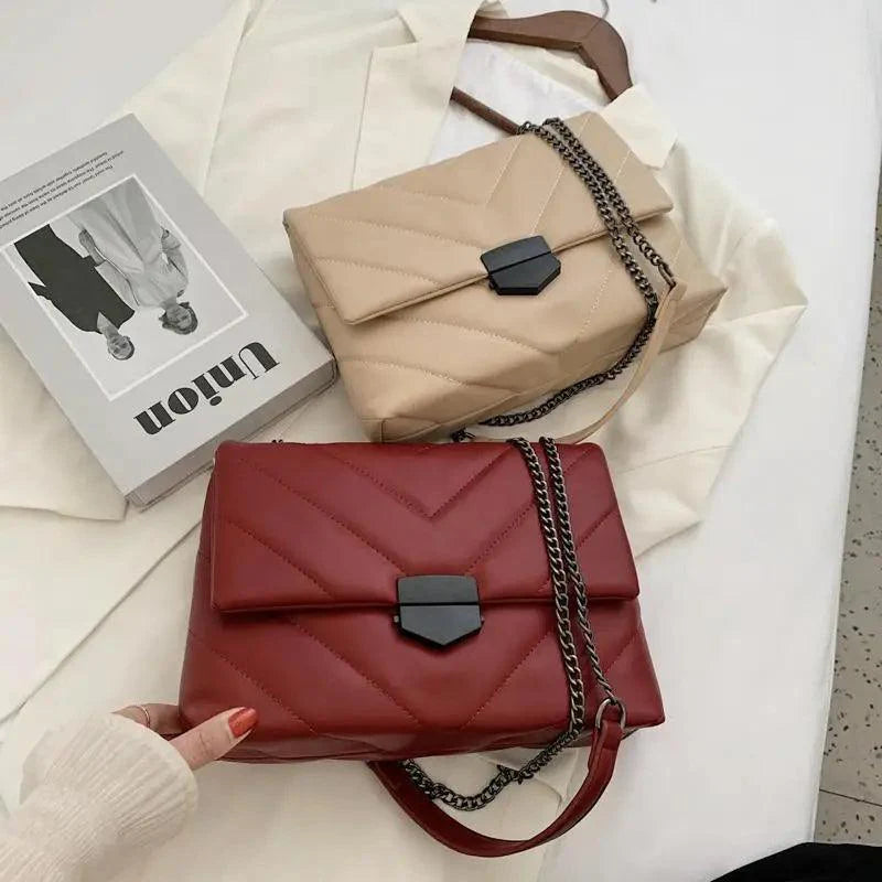 Classic Embroidery PU Leather Crossbody Handbag for Girls
