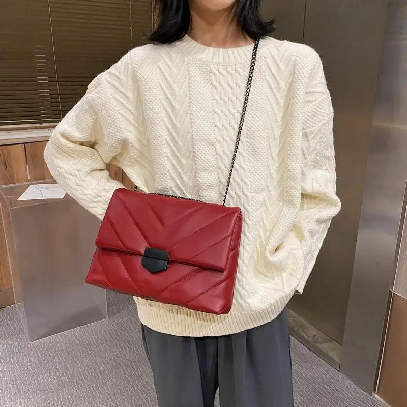 Classic Embroidery PU Leather Crossbody Handbag for Girls