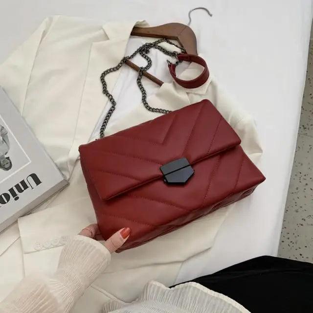 Classic Embroidery PU Leather Crossbody Handbag for Girls