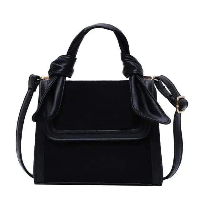 Classic Designer Shoulder Bag with Genuine Suede and Metal Accents