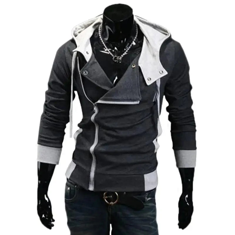 Men's slim fit hooded casual streetwear jacket in a classic sportswear design.