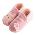 Unisex Cute Cat Print Fuzzy Slippers - Soft Memory Foam House Shoes
