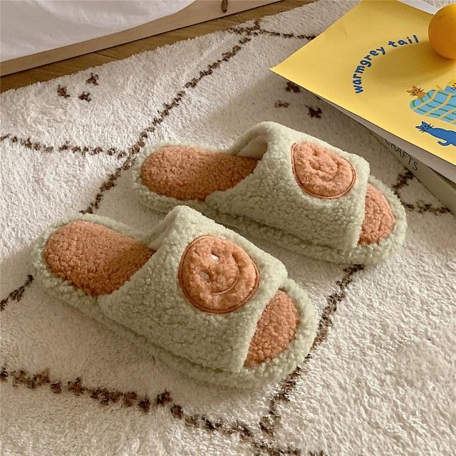Plush Memory Foam Furry Slippers - Open Toe Comfy House Slides