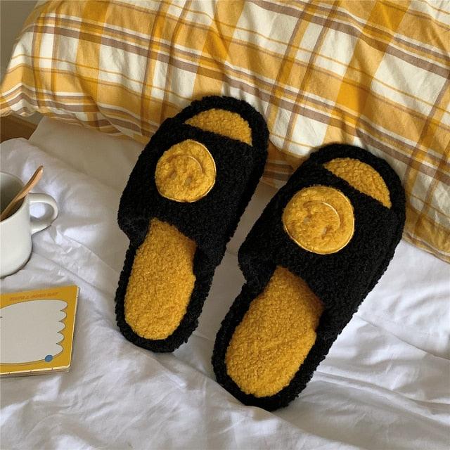 Plush Memory Foam Furry Slippers - Open Toe Comfy House Slides