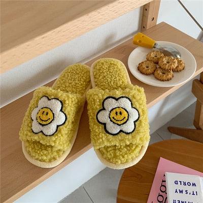 Plush Memory Foam Furry Slippers - Open Toe Comfy House Slides
