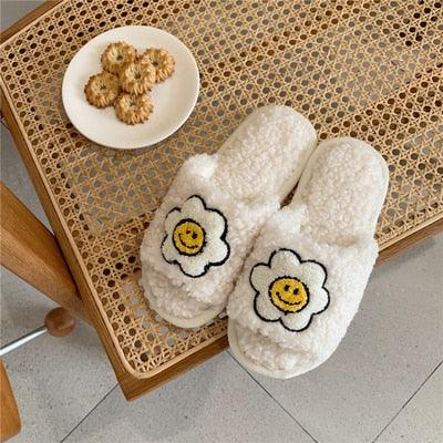 Plush Memory Foam Furry Slippers - Open Toe Comfy House Slides