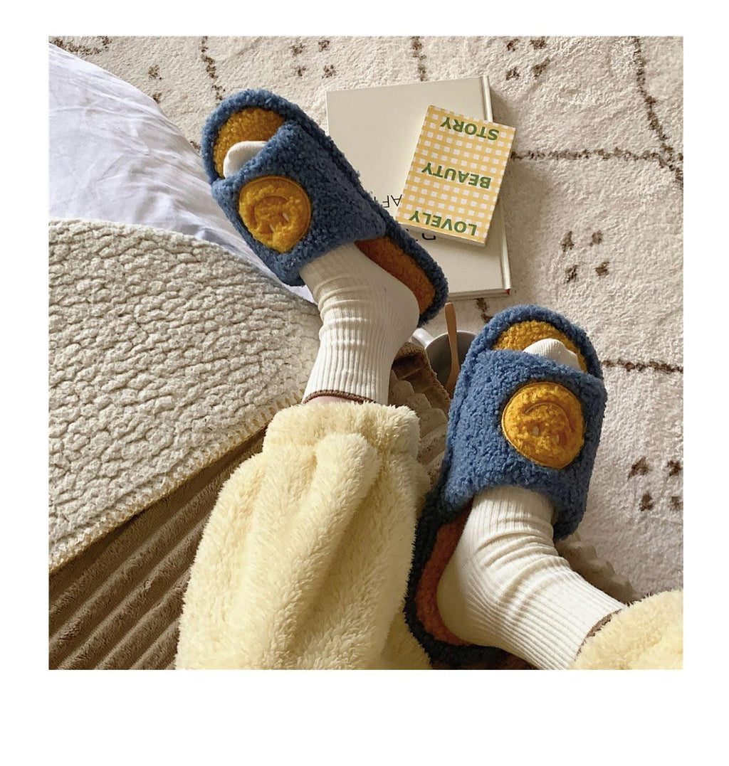 Plush Memory Foam Furry Slippers - Open Toe Comfy House Slides