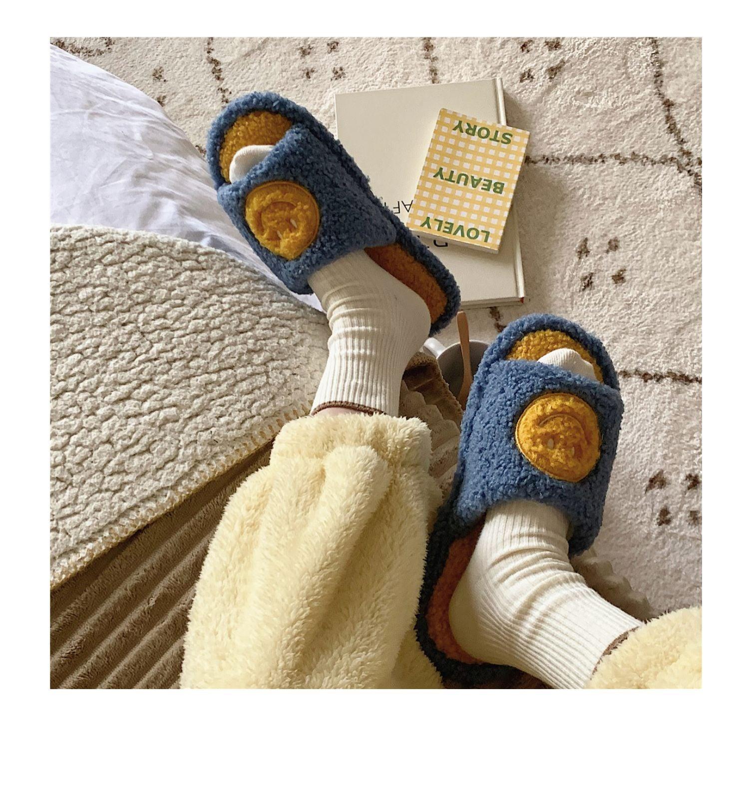 Plush Memory Foam Furry Slippers - Open Toe Comfy House Slides