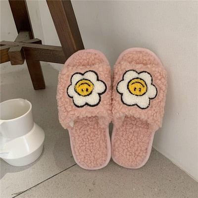 Plush Memory Foam Furry Slippers - Open Toe Comfy House Slides