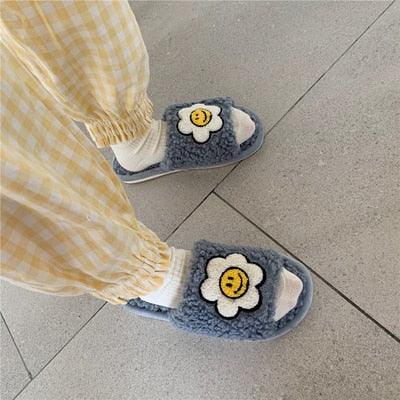 Plush Memory Foam Furry Slippers - Open Toe Comfy House Slides
