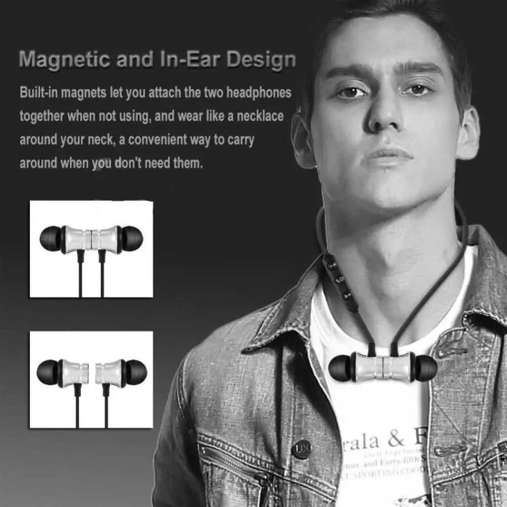 Magnetic Bluetooth Neckband Sports Earphones for Running & Workout