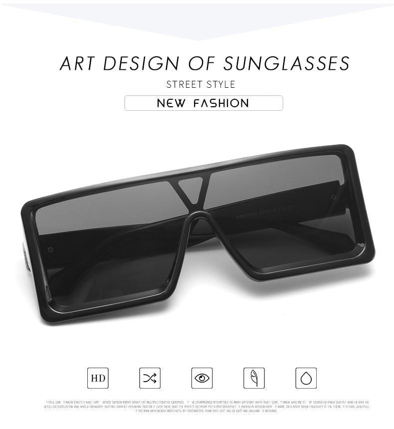 Classic Black & White Square Sunglasses for Women and Men
