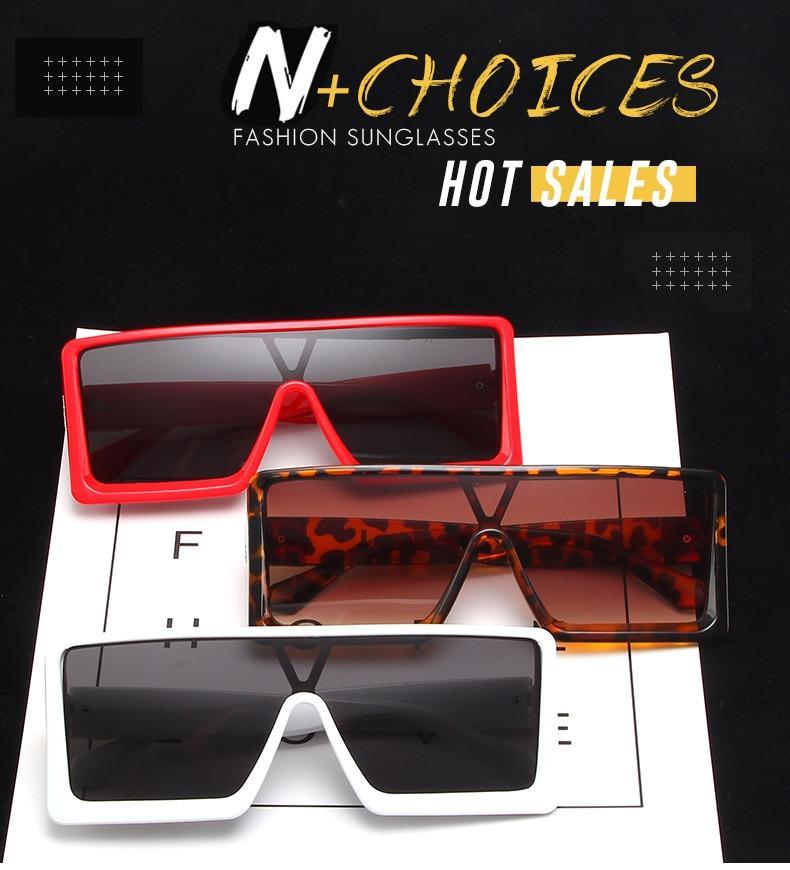 Classic Black & White Square Sunglasses for Women and Men