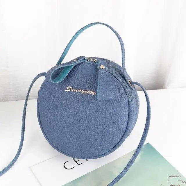 Women's Circular Crossbody Bag - Stylish Leather Mobile Purse