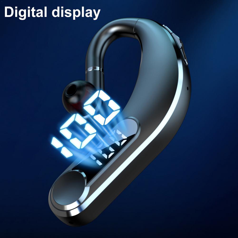 Wireless Bluetooth 5.2 Single Ear Headset with LED Power Display
