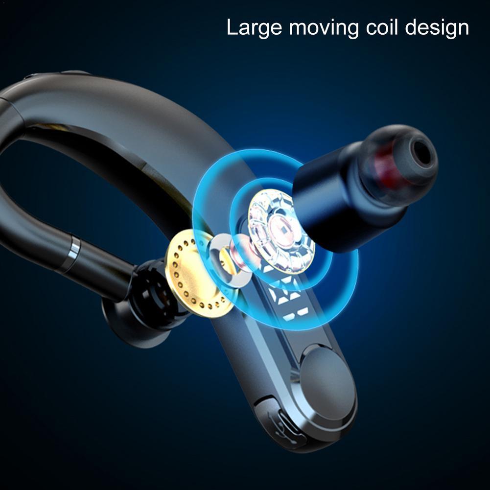 Wireless Bluetooth 5.2 Single Ear Headset with LED Power Display