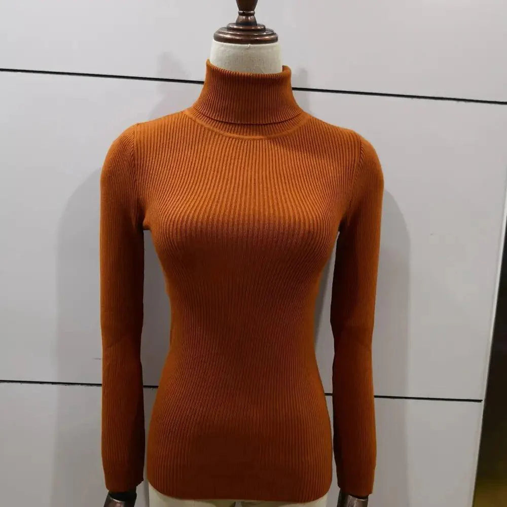Minimalist Turtleneck Pullover Sweater in Black, Beige, Lavender, Pink