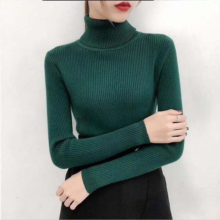 Minimalist Turtleneck Pullover Sweater in Black, Beige, Lavender, Pink