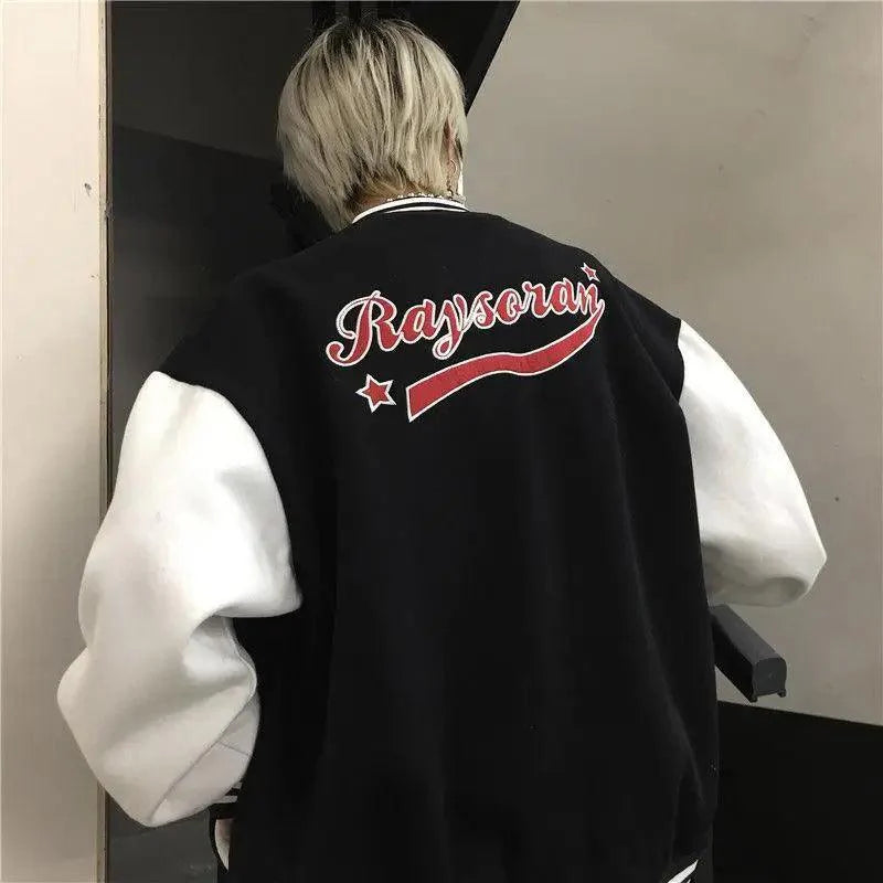 Unisex Baseball Bomber Jacket with Letter Embroidery Streetwear
