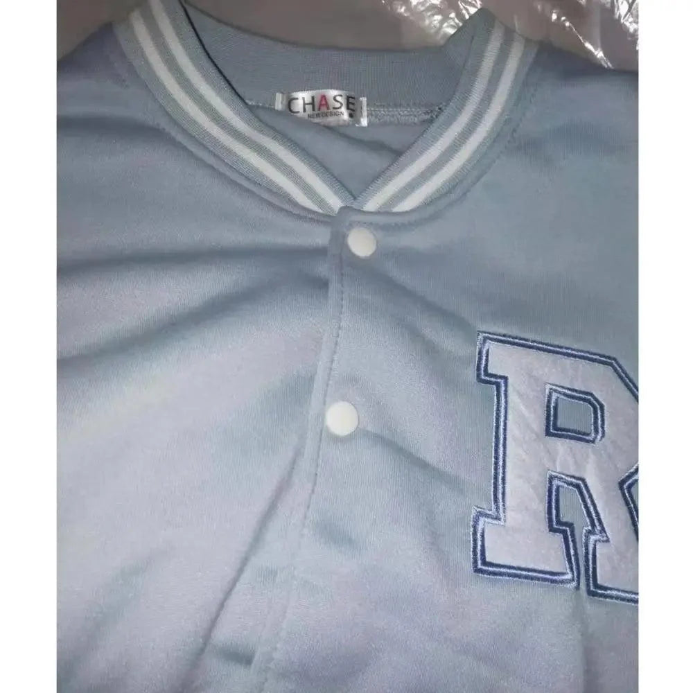 Unisex Baseball Bomber Jacket with Letter Embroidery Streetwear