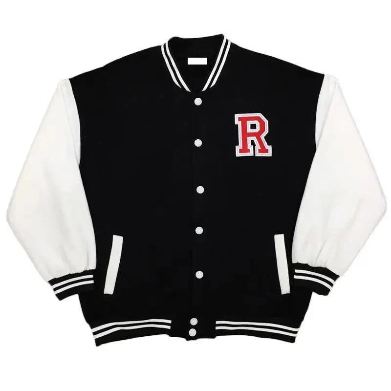 Unisex Baseball Bomber Jacket with Letter Embroidery Streetwear