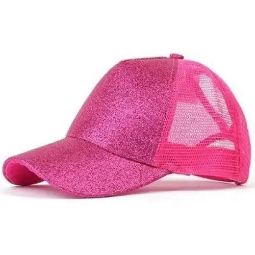 Elegant Glitter Sequins Ponytail Baseball Cap for Messy Buns