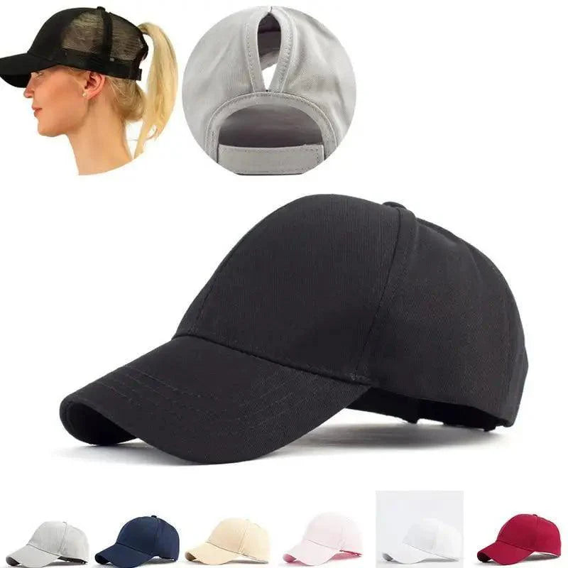 Elegant Glitter Sequins Ponytail Baseball Cap for Messy Buns