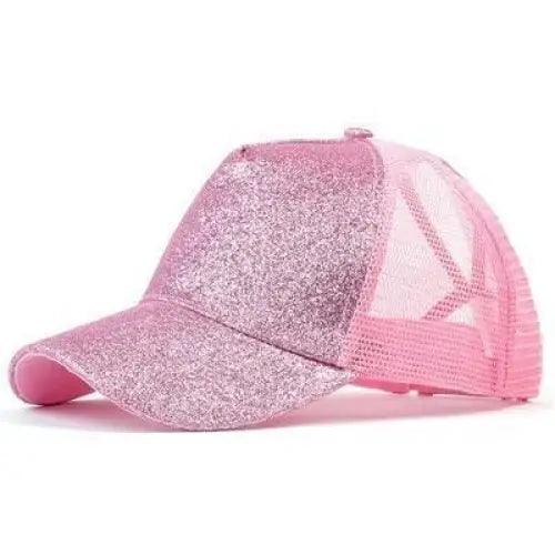 Elegant Glitter Sequins Ponytail Baseball Cap for Messy Buns