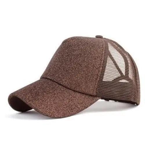 Elegant Glitter Sequins Ponytail Baseball Cap for Messy Buns