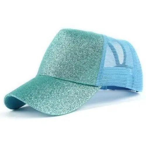 Elegant Glitter Sequins Ponytail Baseball Cap for Messy Buns